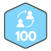 Icon for 100 Referrals Badge